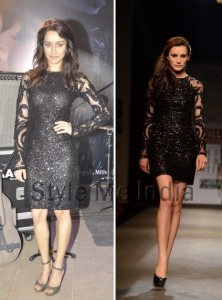Shraddha Kapoor is known for her taste in fashion like this black and sparkly outfit.