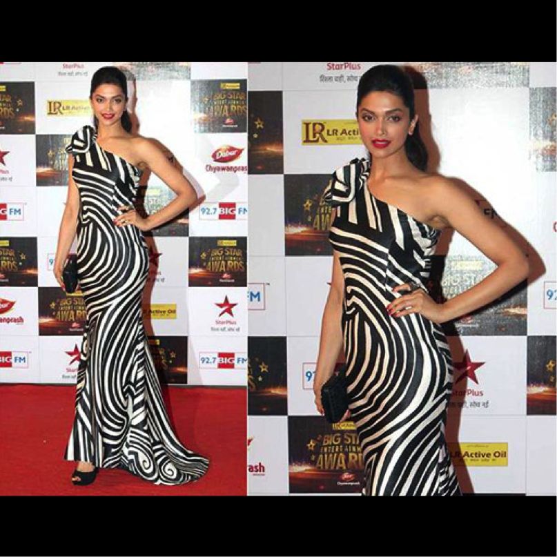 padukone-black-white-dress